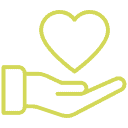 Hand holding a heart symbolizing pet love and care.